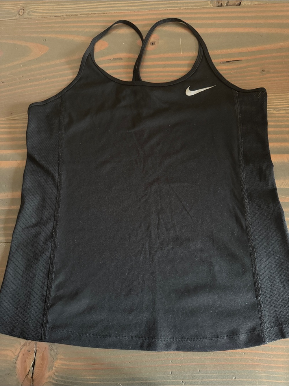 Nike Black Racerback Training Tank with White Swoosh
